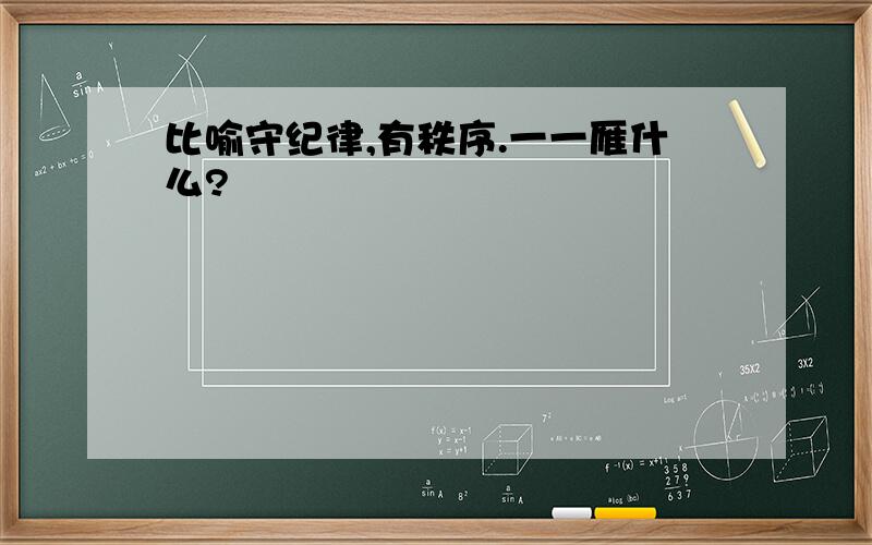 比喻守纪律,有秩序.一一雁什么?