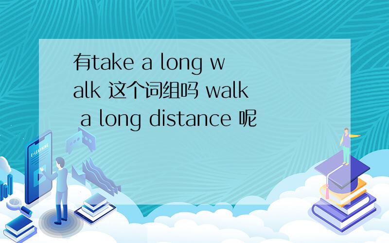 有take a long walk 这个词组吗 walk a long distance 呢