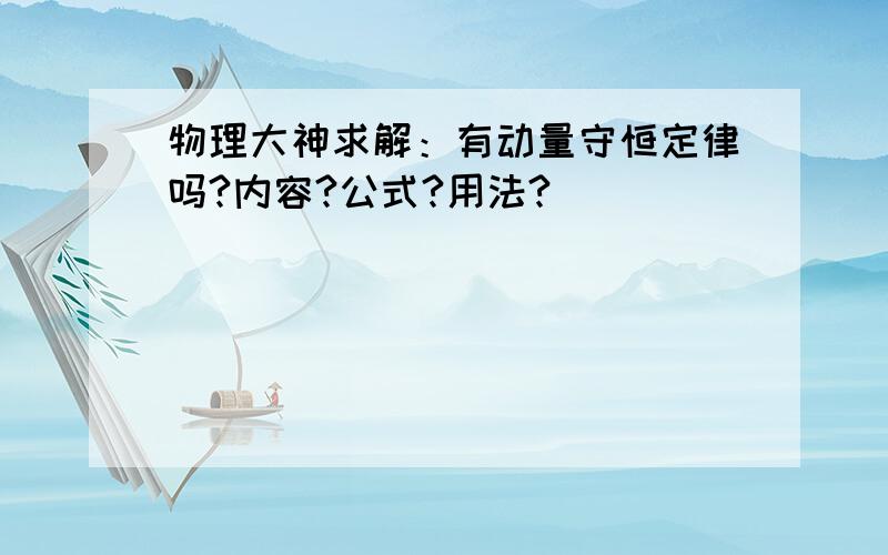 物理大神求解：有动量守恒定律吗?内容?公式?用法?