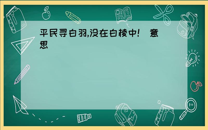 平民寻白羽,没在白棱中!（意思）