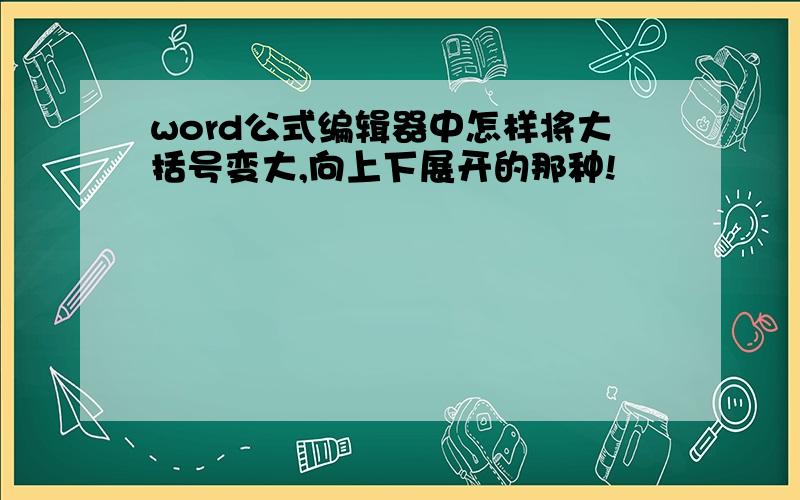 word公式编辑器中怎样将大括号变大,向上下展开的那种!