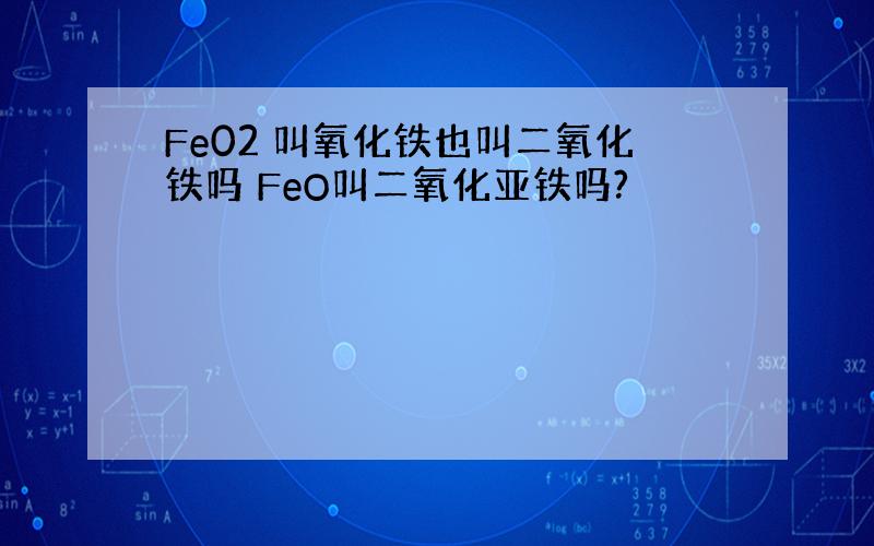 Fe02 叫氧化铁也叫二氧化铁吗 FeO叫二氧化亚铁吗?