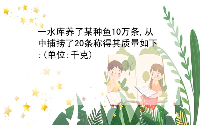 一水库养了某种鱼10万条,从中捕捞了20条称得其质量如下:(单位:千克)