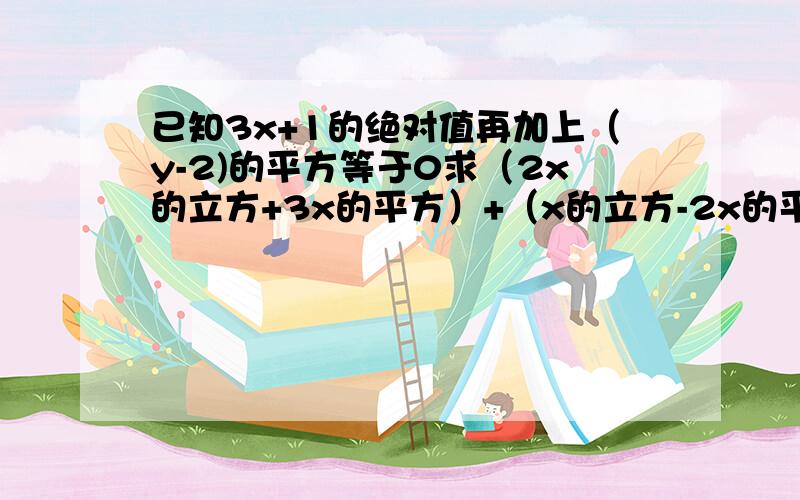 已知3x+1的绝对值再加上（y-2)的平方等于0求（2x的立方+3x的平方）+（x的立方-2x的平方-y的2005次方）