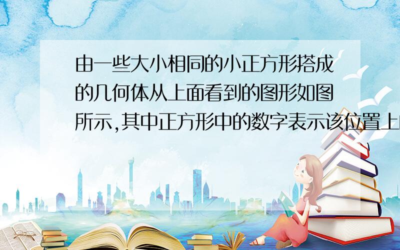 由一些大小相同的小正方形搭成的几何体从上面看到的图形如图所示,其中正方形中的数字表示该位置上的小正方体的个数请你画出这个