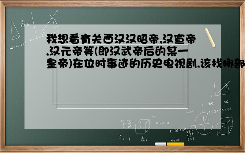 我想看有关西汉汉昭帝,汉宣帝,汉元帝等(即汉武帝后的某一皇帝)在位时事迹的历史电视剧,该找哪部电影?