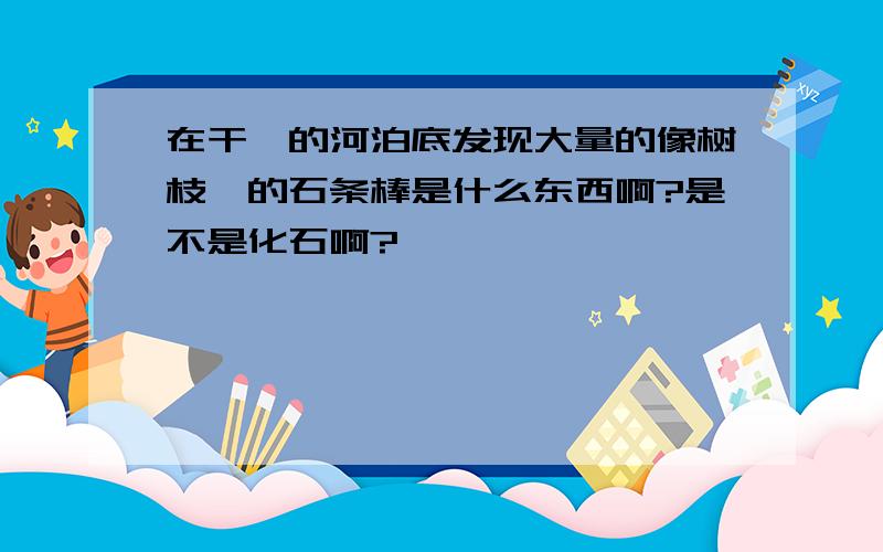 在干涸的河泊底发现大量的像树枝丫的石条棒是什么东西啊?是不是化石啊?