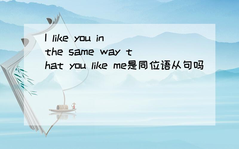 I like you in the same way that you like me是同位语从句吗