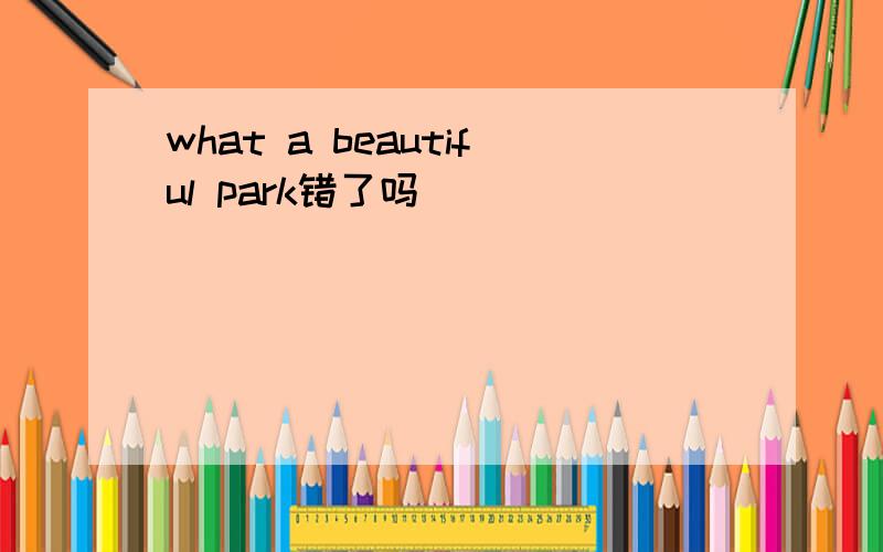 what a beautiful park错了吗