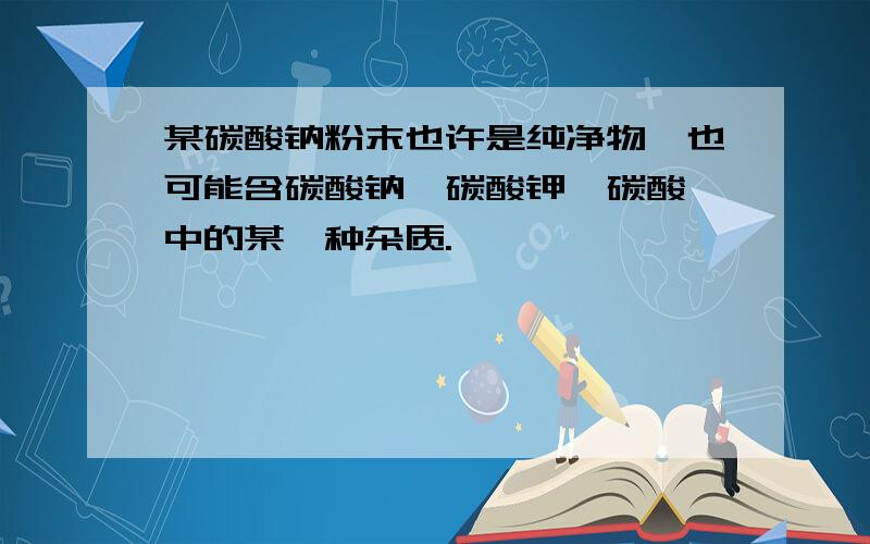 某碳酸钠粉末也许是纯净物,也可能含碳酸钠,碳酸钾,碳酸镁中的某一种杂质.