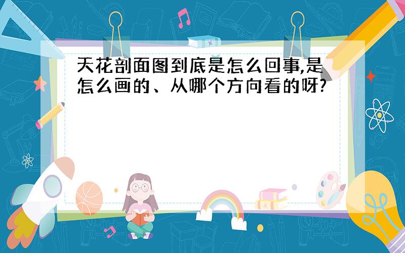 天花剖面图到底是怎么回事,是怎么画的、从哪个方向看的呀?