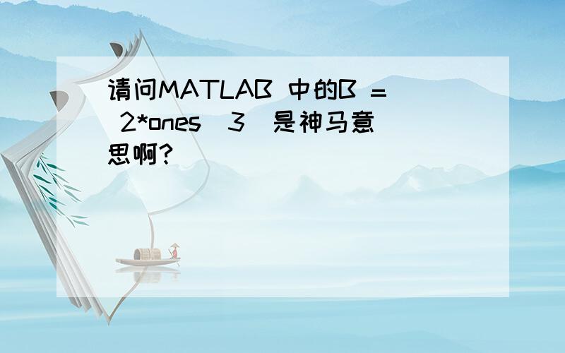 请问MATLAB 中的B = 2*ones(3)是神马意思啊?