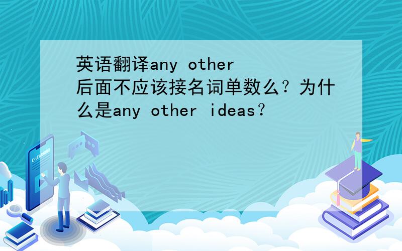 英语翻译any other 后面不应该接名词单数么？为什么是any other ideas？