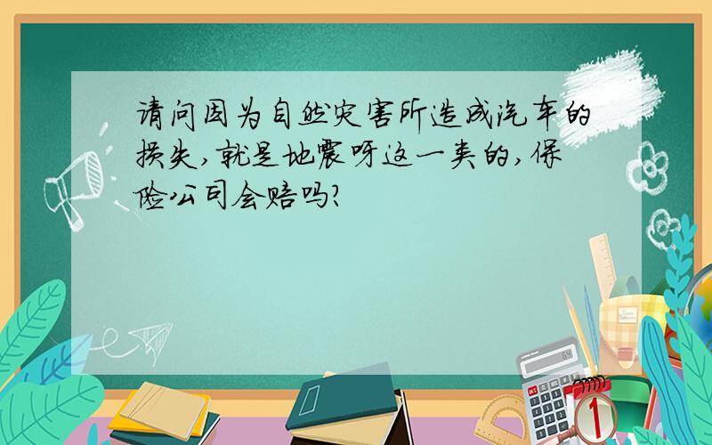 请问因为自然灾害所造成汽车的损失,就是地震呀这一类的,保险公司会赔吗?