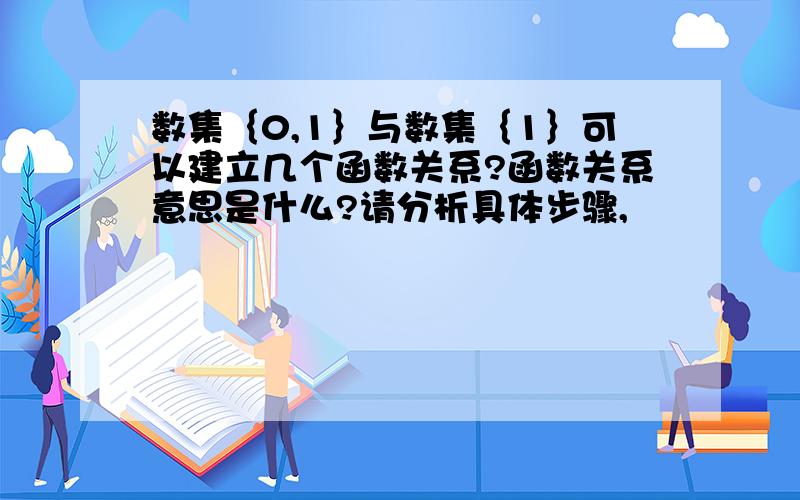 数集｛0,1｝与数集｛1｝可以建立几个函数关系?函数关系意思是什么?请分析具体步骤,