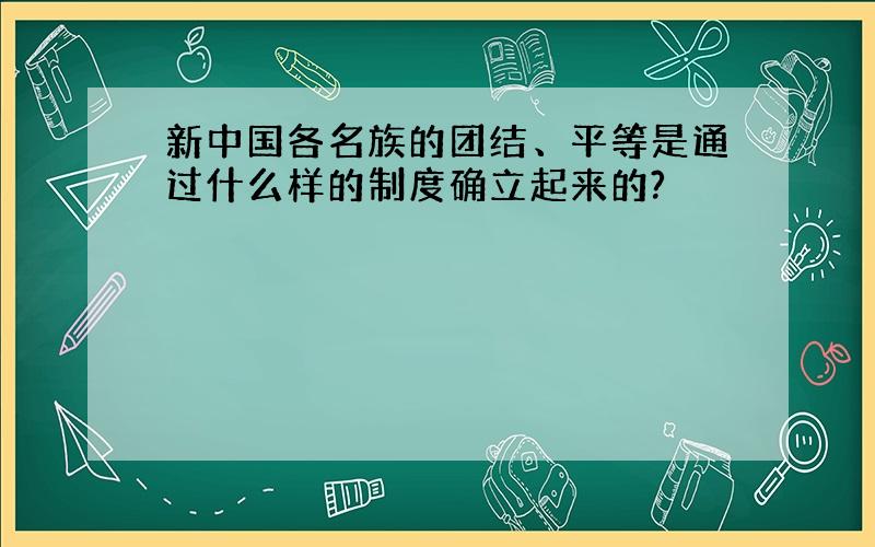 新中国各名族的团结、平等是通过什么样的制度确立起来的?