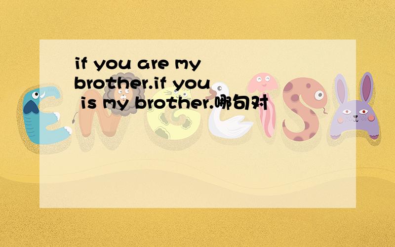 if you are my brother.if you is my brother.哪句对