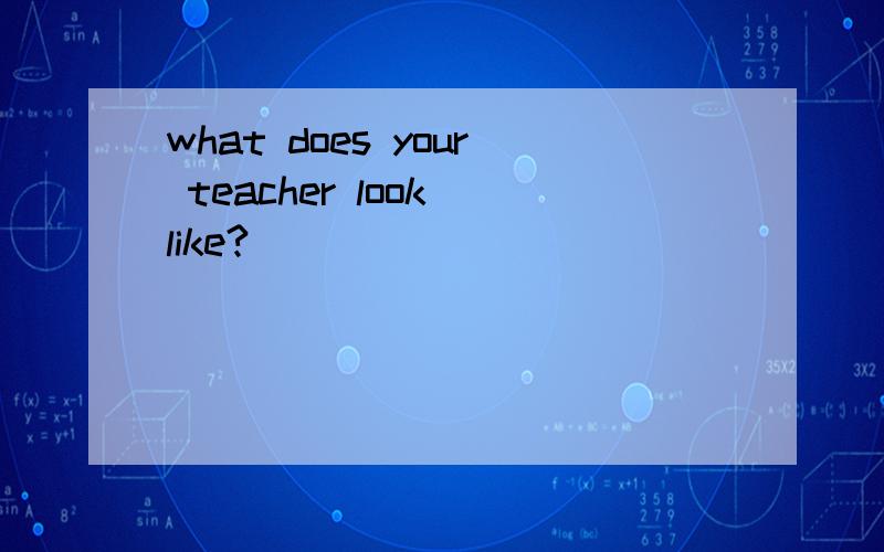 what does your teacher look like?