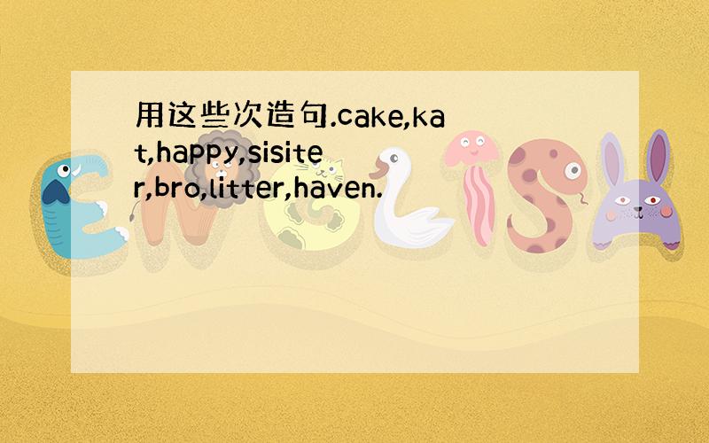 用这些次造句.cake,kat,happy,sisiter,bro,litter,haven.