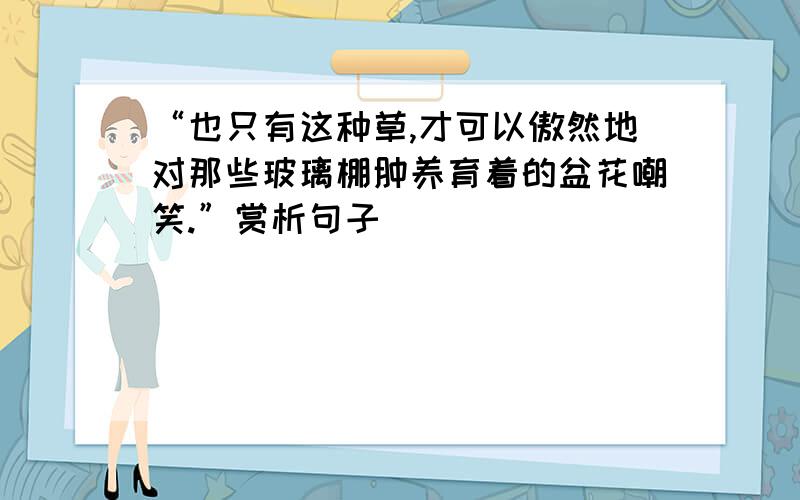 “也只有这种草,才可以傲然地对那些玻璃棚肿养育着的盆花嘲笑.”赏析句子