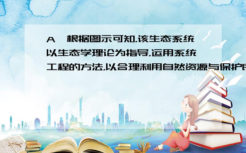 A、根据图示可知，该生态系统以生态学理论为指导，运用系统工程的方法，以合理利用自然资源与保护良好的生态环境为前提，组织