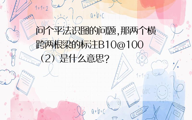 问个平法识图的问题,那两个横跨两根梁的标注B10@100（2）是什么意思?