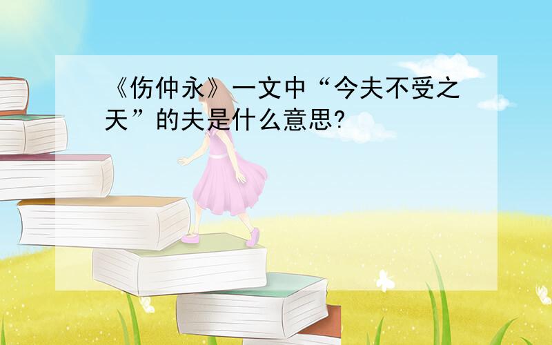 《伤仲永》一文中“今夫不受之天”的夫是什么意思?