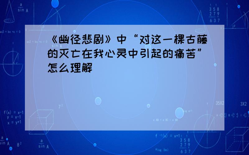 《幽径悲剧》中“对这一棵古藤的灭亡在我心灵中引起的痛苦”怎么理解