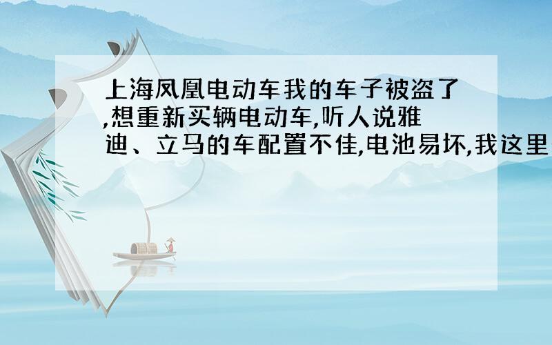 上海凤凰电动车我的车子被盗了,想重新买辆电动车,听人说雅迪、立马的车配置不佳,电池易坏,我这里一家很大的电动车行前一段时