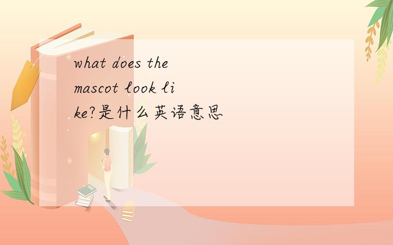 what does the mascot look like?是什么英语意思