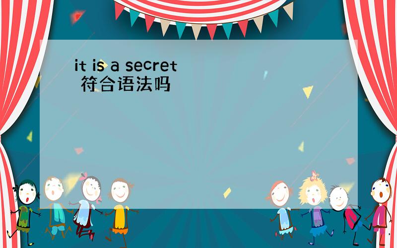 it is a secret 符合语法吗