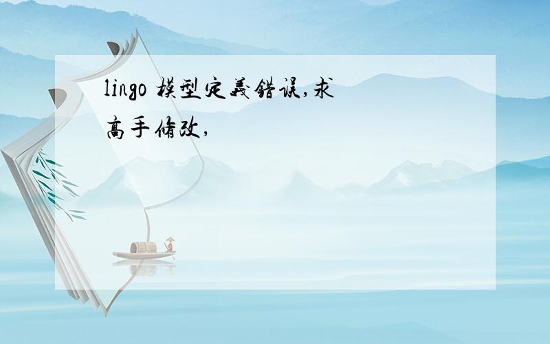 lingo 模型定义错误,求高手修改,