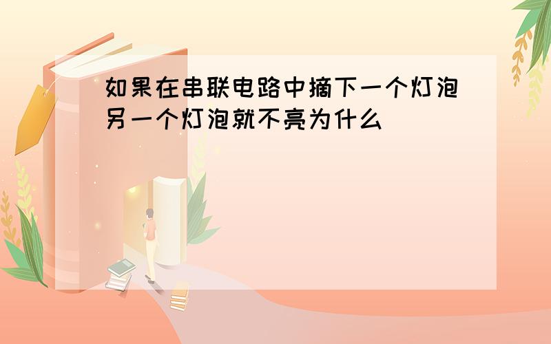 如果在串联电路中摘下一个灯泡另一个灯泡就不亮为什么