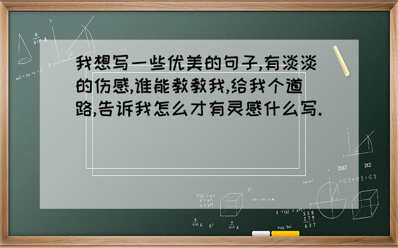 我想写一些优美的句子,有淡淡的伤感,谁能教教我,给我个道路,告诉我怎么才有灵感什么写.