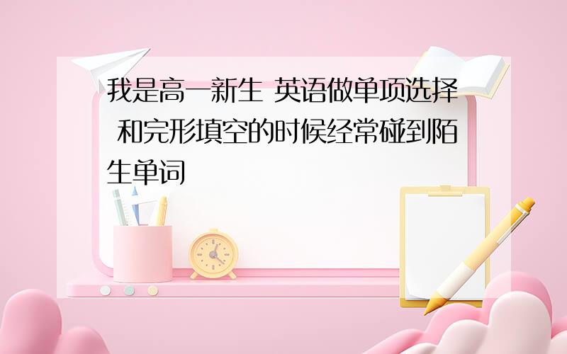 我是高一新生 英语做单项选择 和完形填空的时候经常碰到陌生单词