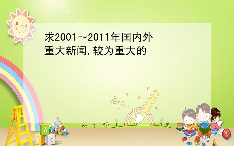 求2001～2011年国内外重大新闻,较为重大的