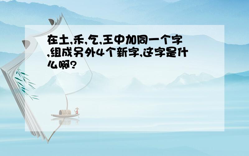 在土,禾,乞,王中加同一个字,组成另外4个新字,这字是什么啊?