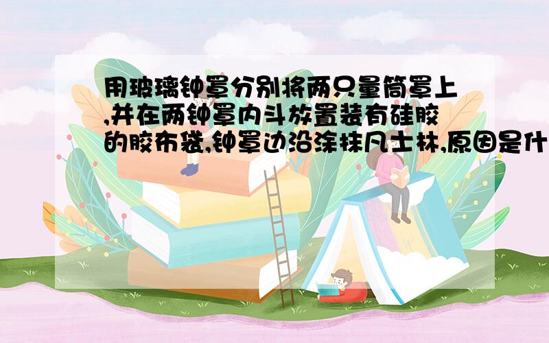 用玻璃钟罩分别将两只量筒罩上,并在两钟罩内斗放置装有硅胶的胶布袋,钟罩边沿涂抹凡士林,原因是什么?