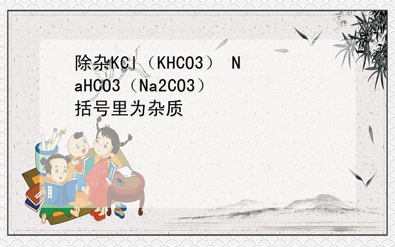 除杂KCl（KHCO3） NaHCO3（Na2CO3） 括号里为杂质