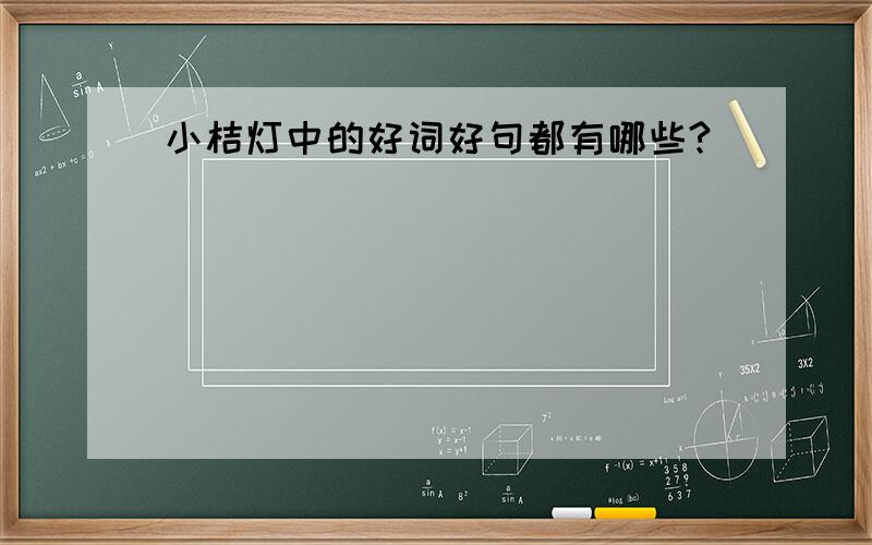 小桔灯中的好词好句都有哪些?