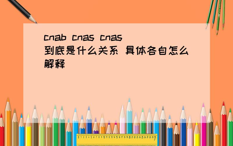 cnab cnas cnas到底是什么关系 具体各自怎么解释