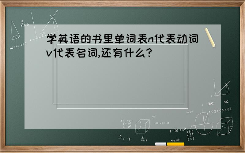 学英语的书里单词表n代表动词v代表名词,还有什么?