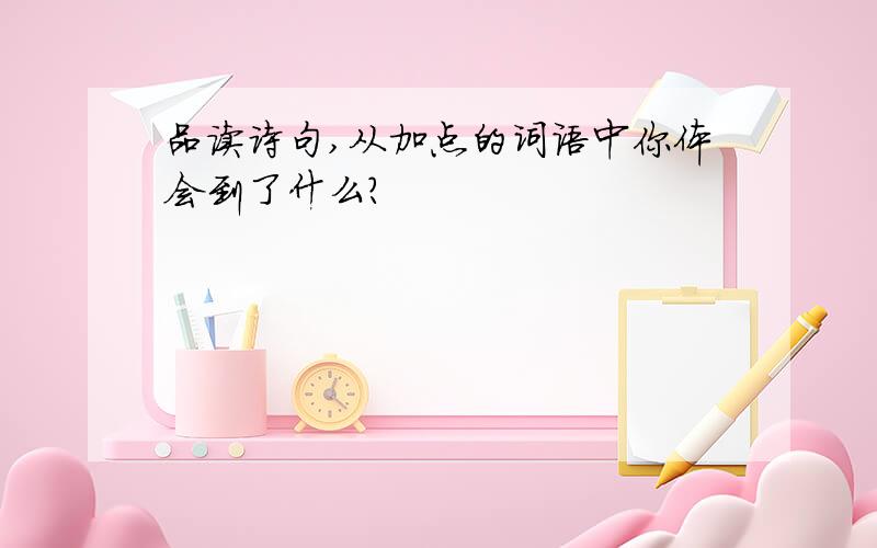 品读诗句,从加点的词语中你体会到了什么?