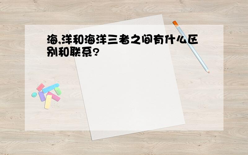 海,洋和海洋三者之间有什么区别和联系?