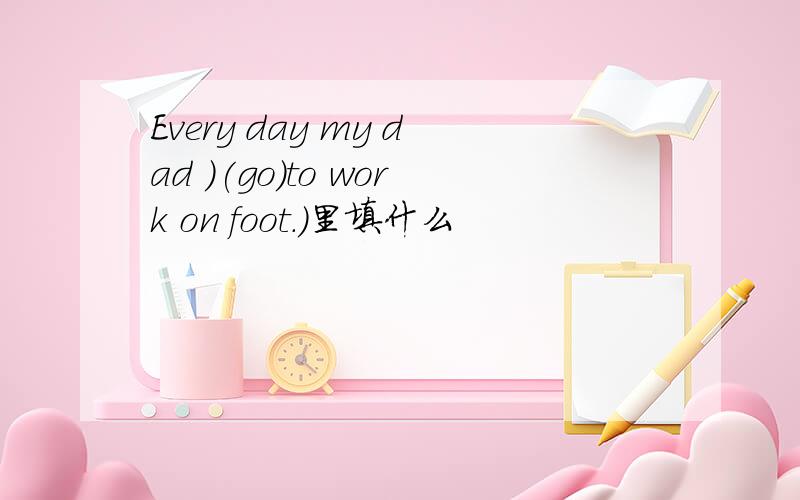 Every day my dad )(go)to work on foot.)里填什么