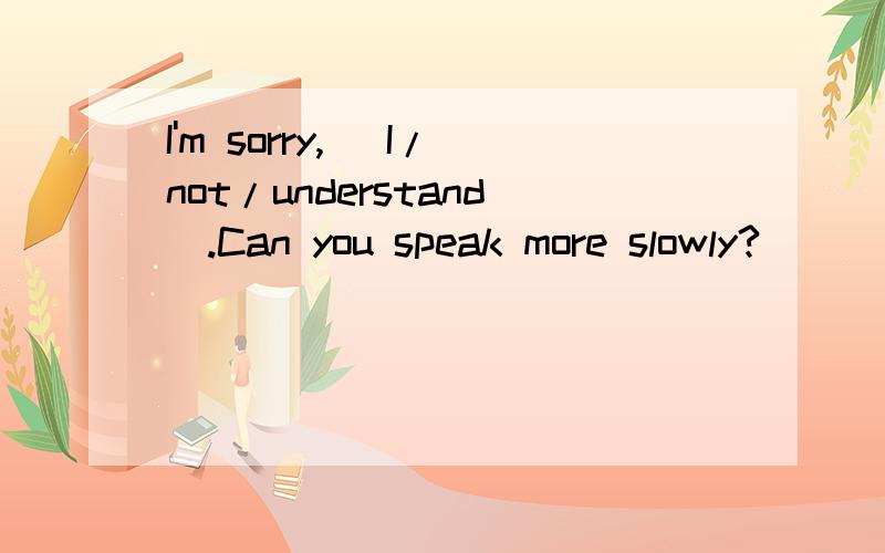 I'm sorry, (I/not/understand).Can you speak more slowly?