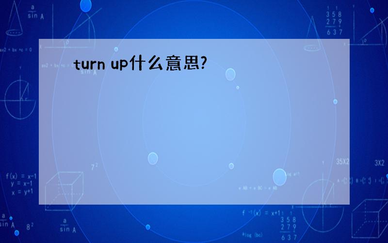 turn up什么意思?