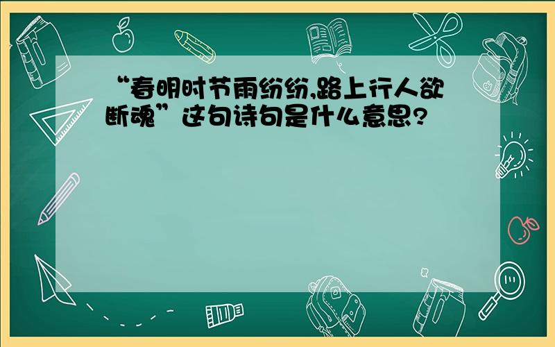 “春明时节雨纷纷,路上行人欲断魂”这句诗句是什么意思?