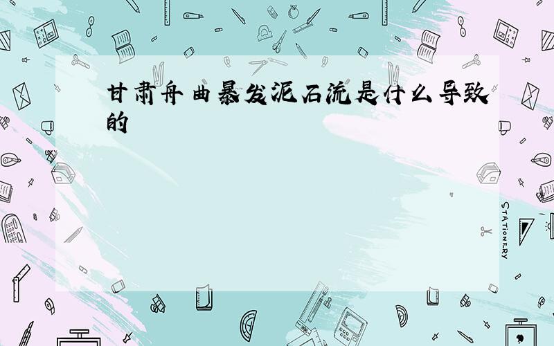 甘肃舟曲暴发泥石流是什么导致的