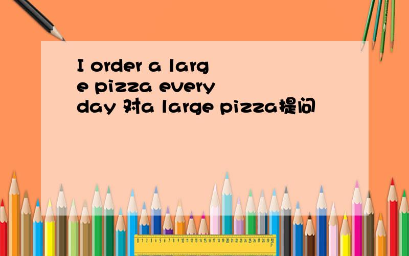 I order a large pizza every day 对a large pizza提问